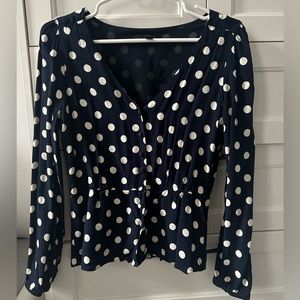 Jcrew peplum polka dot top